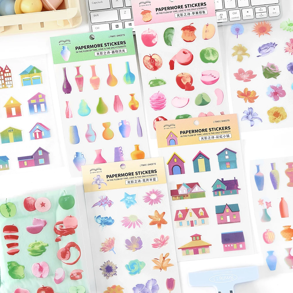 

12 упаковок/лот, серия «Поэзия света и теней», милые ретро-декоративные наклейки для домашних животных