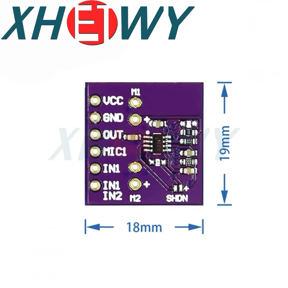 MAX9813H Microphone Amplifier Module 20dB Fixed Gain Double Input Low Noise Audio Board Bias 4.5V to 5.5V CJMCU-9813