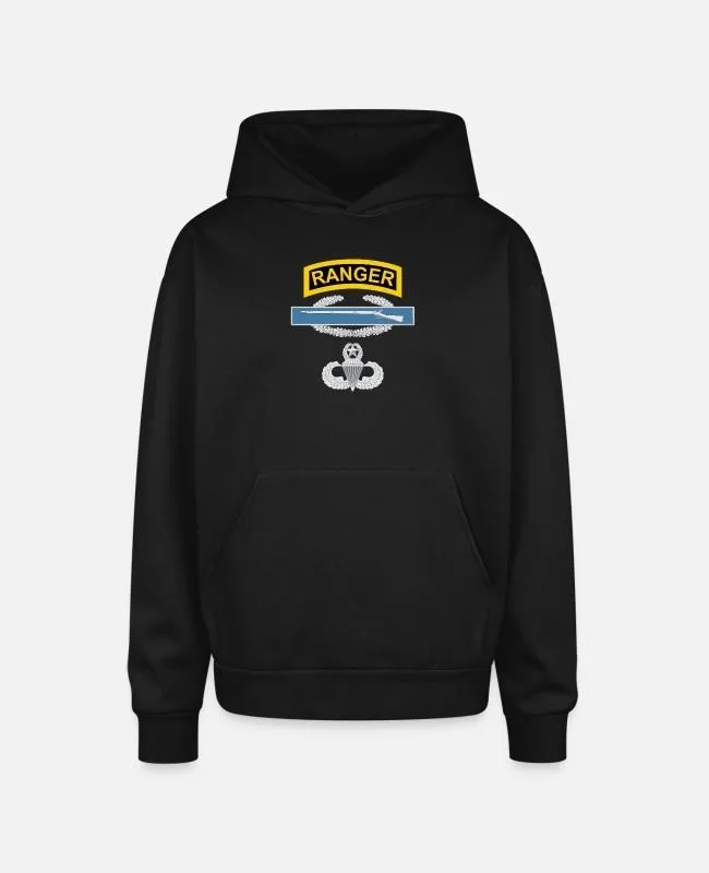

Stylish Army Ranger Cotton Hoodie，With A Prominent “RANGER” Tab and Military Emblem，Suited for Fashion - Conscious Individuals
