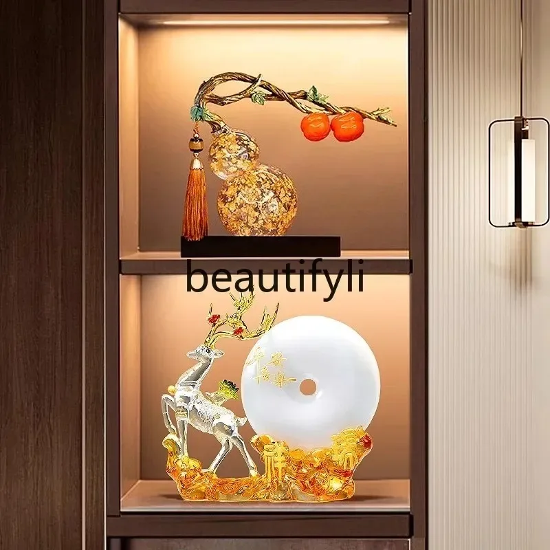 cn0420 غرفة المعيشة تلفزيون خزانة السلامة مشبك محظوظ الغزلان زخرفة ضوء الفاخرة الراقية الديكور #3