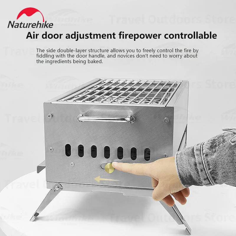 Naturehike Barbecue Grill Portable Campfire Stove Outdoor Camping Wood Burning Stove Free Control Firepower BBQ Stove