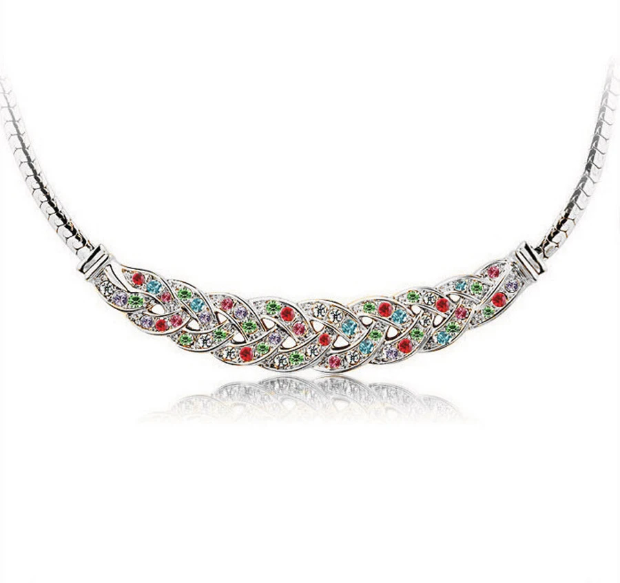 austrian crystal 24k gold-color The distorted Snake chain wedding jewelry sets for brides