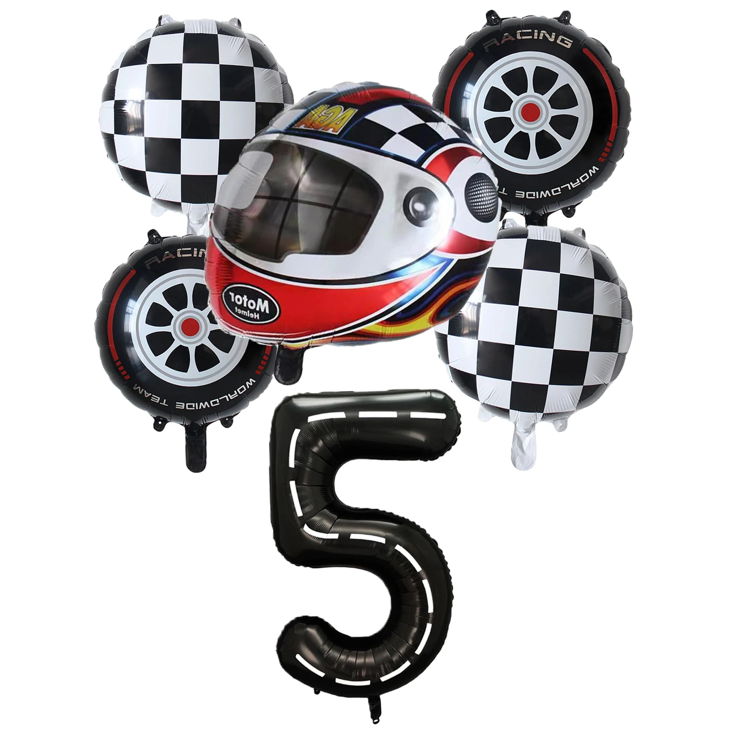 1set Motor Helmet Balloon Wheel Tire Racing Balloons Birthday Decor Boys Race car Dirt Bike Motorcross Hot Wheel Party Supplies