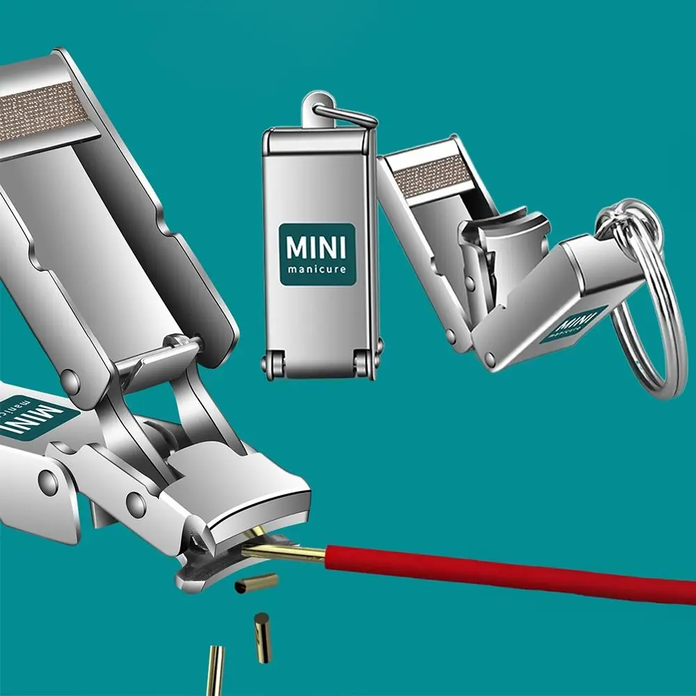 Stainless Steel Mini Nail Clippers with Nail File Function Exquisite Folding Nail Clippers Portable Luggage Shape Manicure Tools