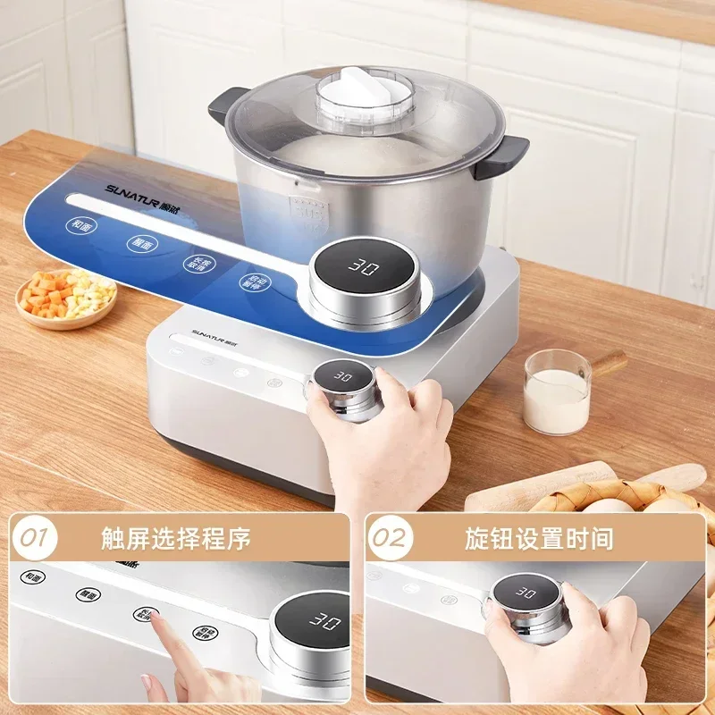 Household dough mixer. Small, fully automatic. Kneads and ferments dough. Also a commercial chef machine and stir noodle machine