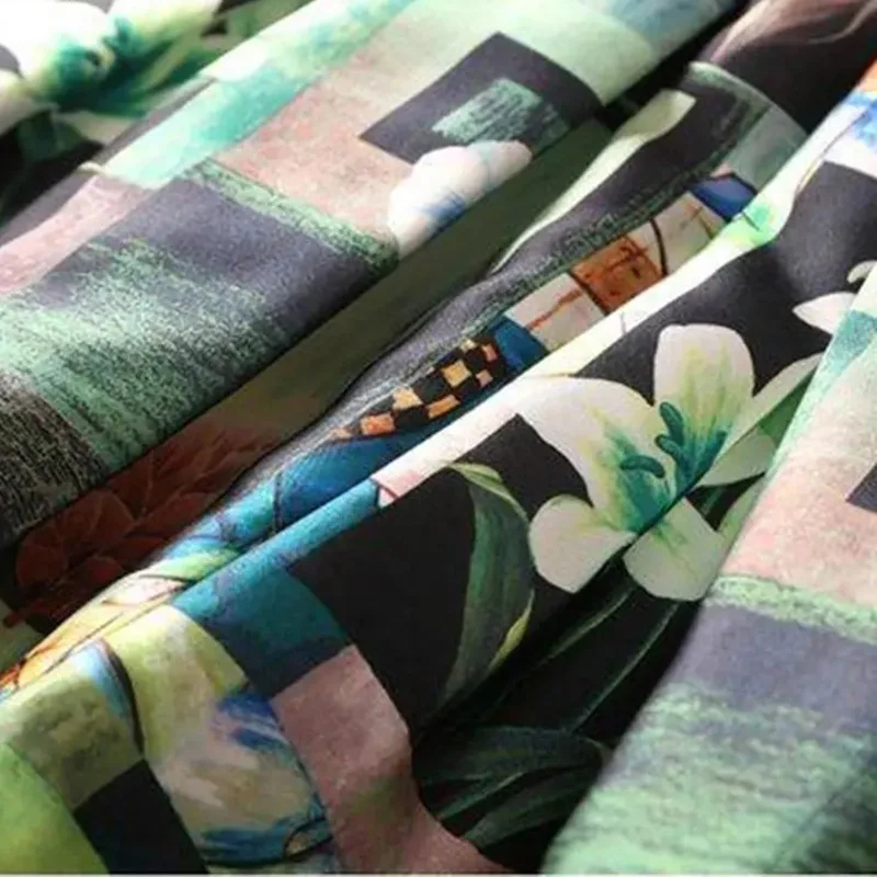 Green Floral Print Prairie Chic A-line Loose Bow Women's Skirt Korean Fashion Above Knee Short Skirts For Women 2024 Spring