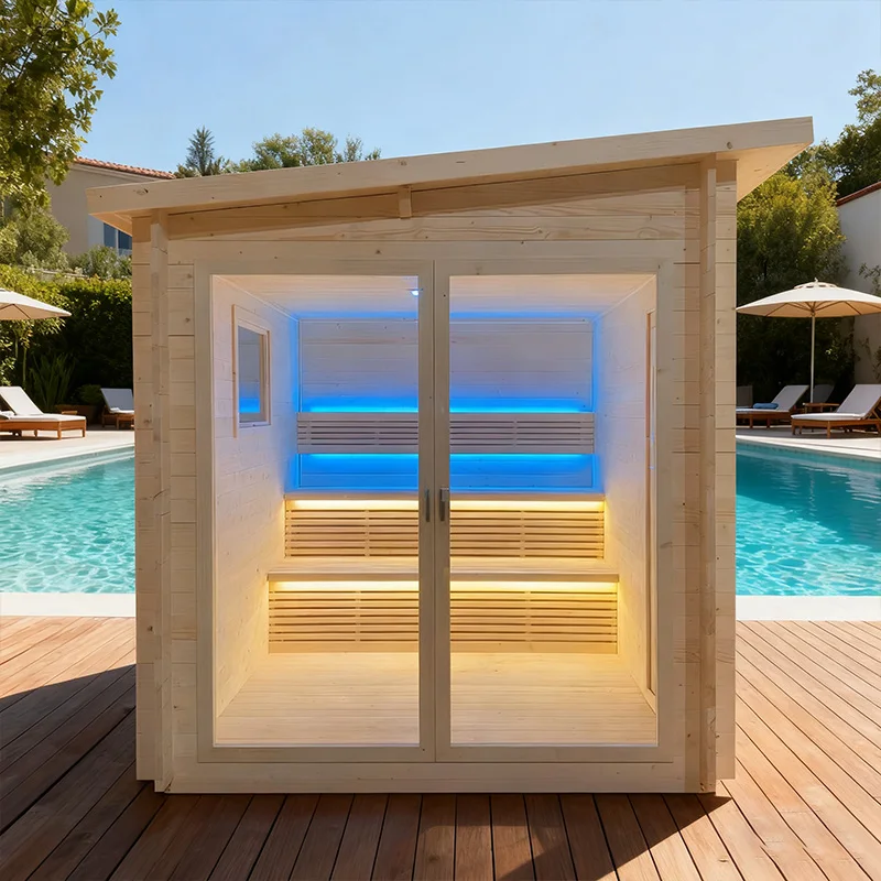 3 Person Wood Infrared Sauna House Home Large Prefabricated Commercial Custom
