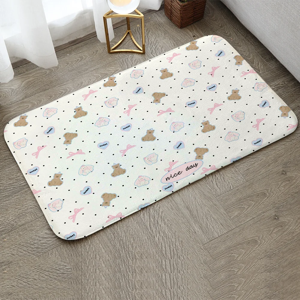 Cute Pink Animal Front Door Mat Entrance Outdoor Rug Things for the Room Decoration Items Bedroom Carpet Custom Welcome Offers