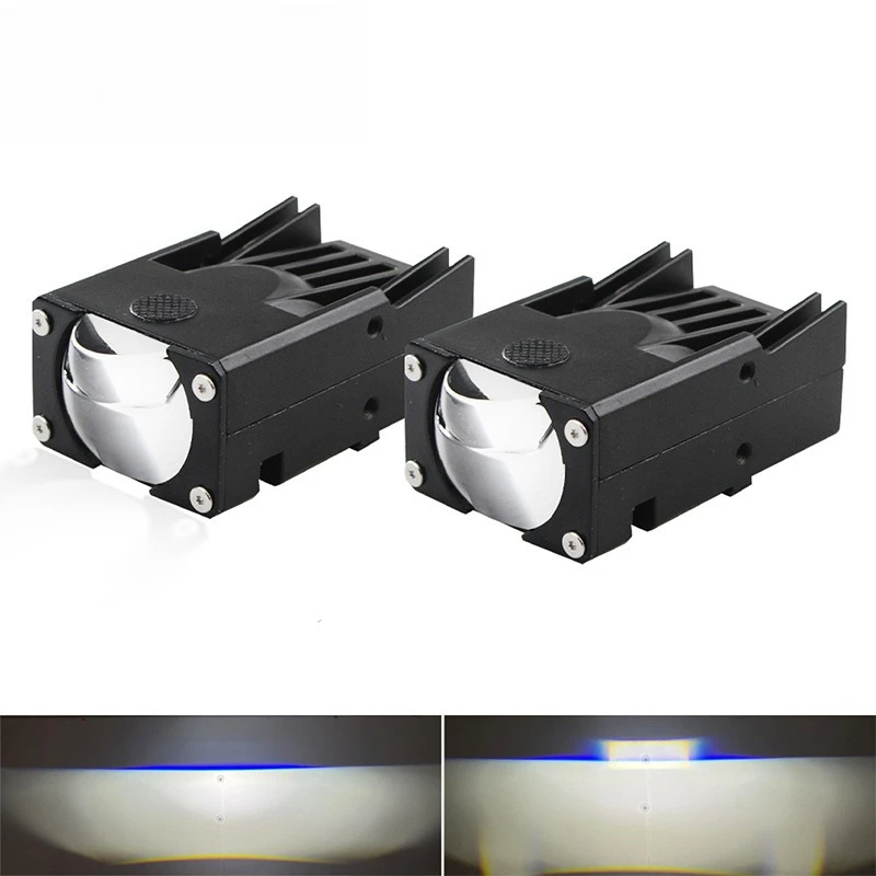 

90W U49 LED Car Grille Light 1-Inch Matrix Projector Yellow/White Dual Color Motorcycle LED Spot Fog Grille Lamp