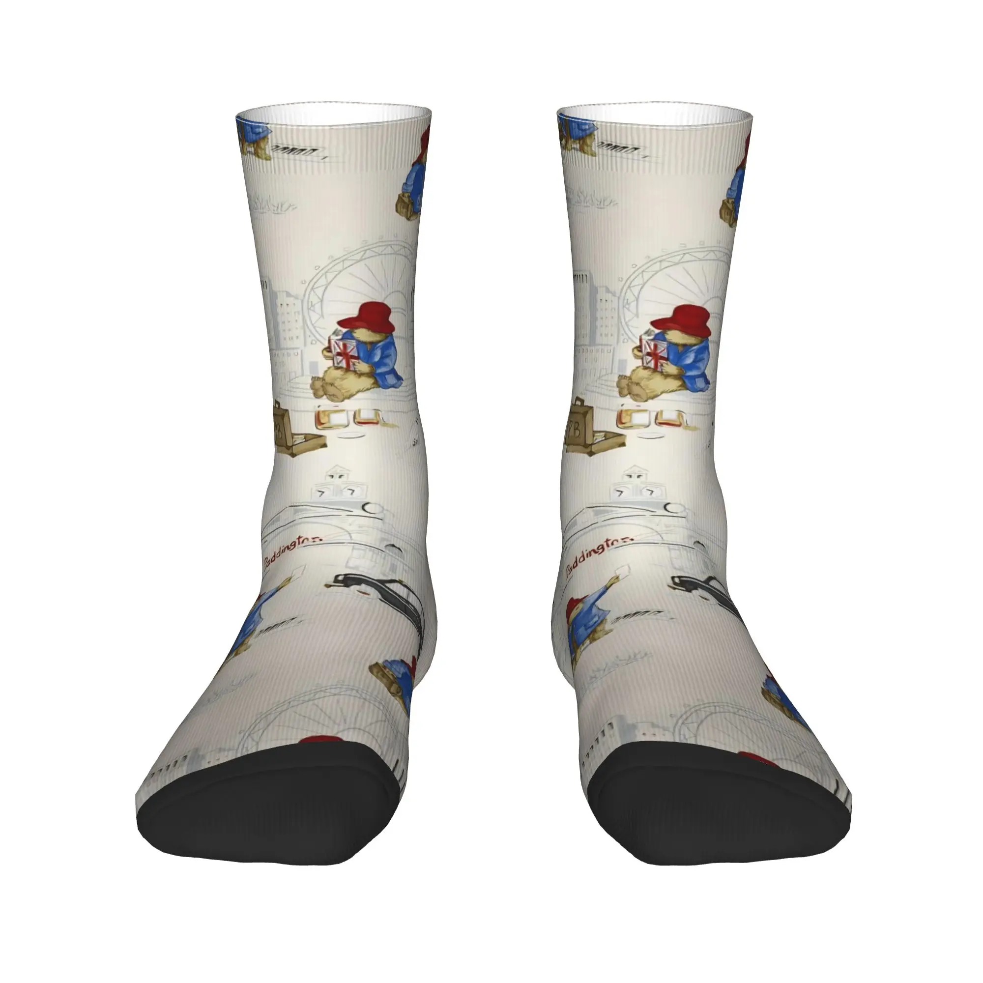 جوارب كرة السلة الملونة اللطيفة Paddington Brown Bear من البوليستر للجنسين قابلة للتنفس #3