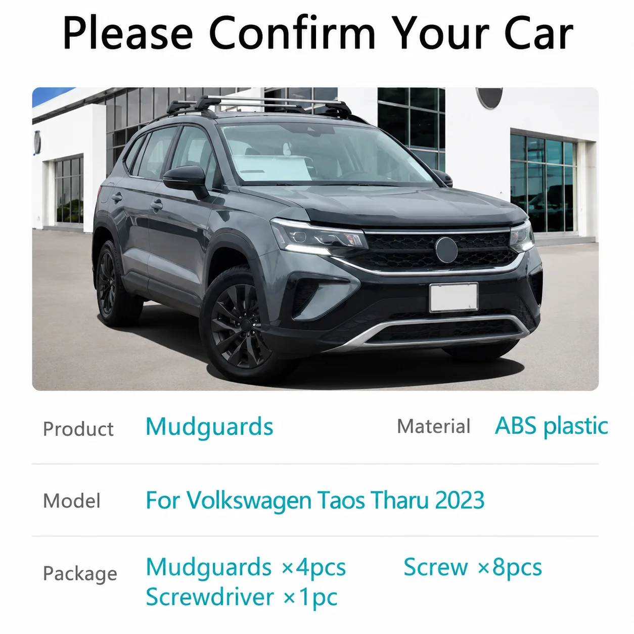 Für Volkswagen VW Taos Tharu 2023 Schmutzfänger-Set vorne und hinten, Spritzschutz, Radschutz, Sandabweisend