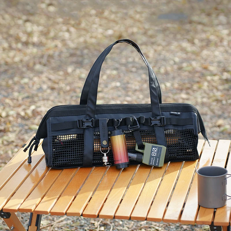 

Ise Mount Outdoor Mesh Floor Stake Storage Bag Thick Rubber Mesh Portable Large Capacity Sundries Storage Bag Floor Peg Storage