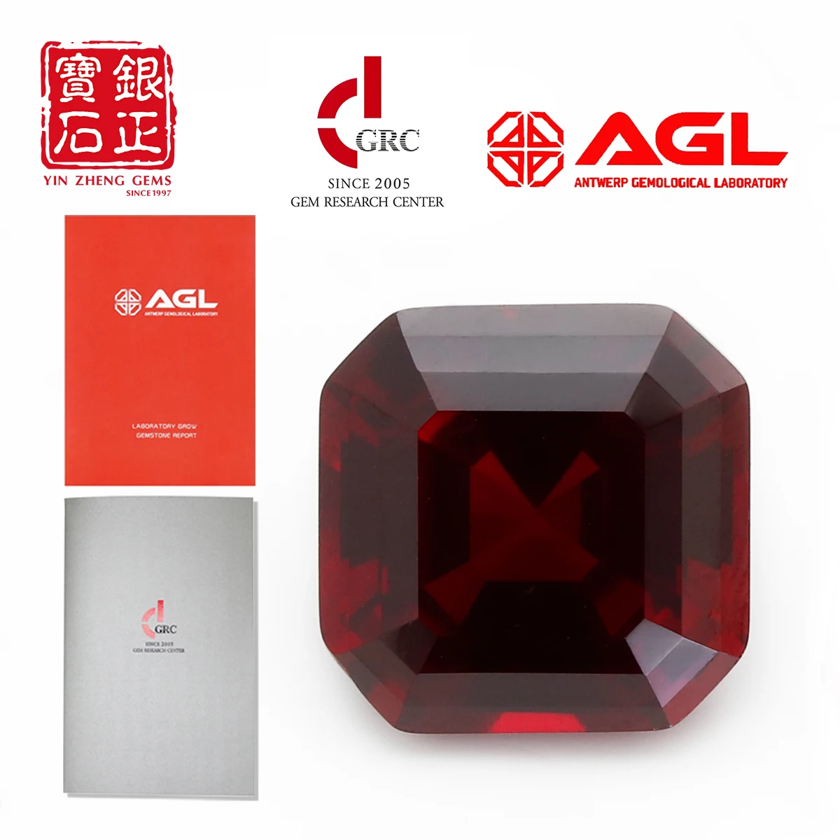 

YinZheng Mozambique Ruby Flame Melted Asscher Cut Deep Ruby Provide GRC Or AGL Certifacate For Jewelry Making Cultivate Ruby