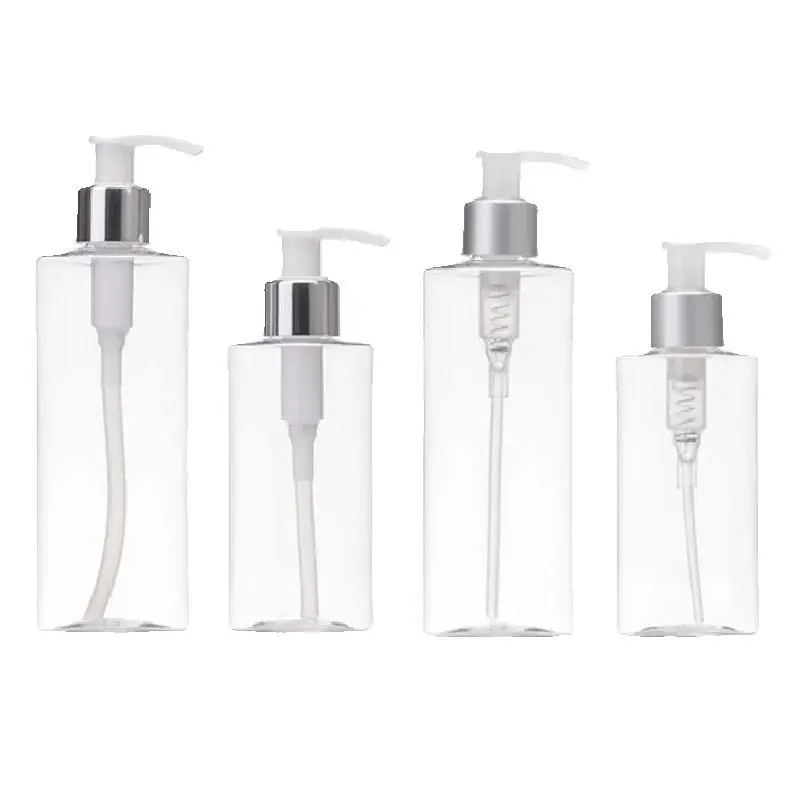 

20Pcs Refillable Bottle Empty Plastic Clear Ellipse PET 120ML 200ML Whiteness Lotion Press Pump Cosmetic Packaging Containers