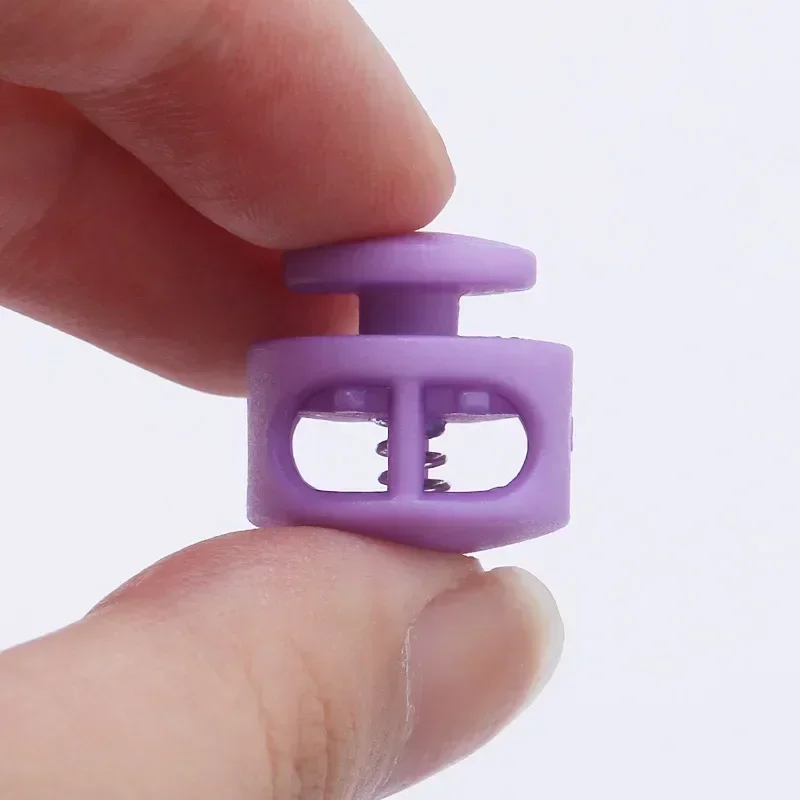 10pcs Colorful Cord Stoppers Round Plastic Cord Locks Metal Spring Anti-slip Stoppers Clothing Accessories