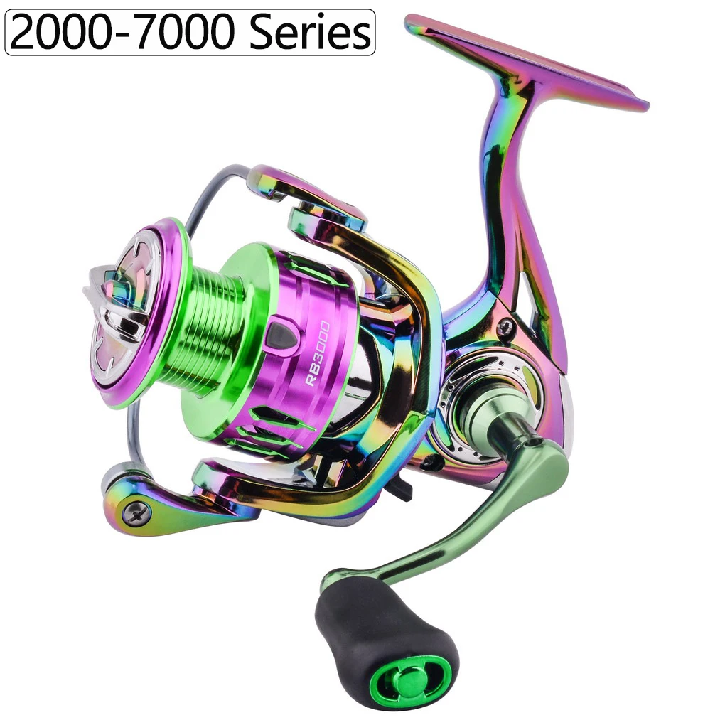 カラフルなスピニングリール-ゼロプレイ-2000-7000シリーズ-12kg強力ドラグ-ルアーフィッシングリール-3-1bb-スムーズなキャスティングを実現