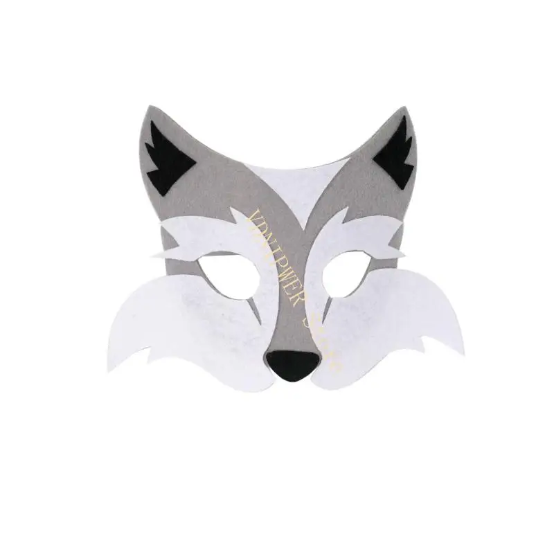 3pcs Cats Wolf Costumes Cosplay Wolf Ears Beads with Tail Wolf Mask Set Halloween Animal Assive Costume Accessories D08E