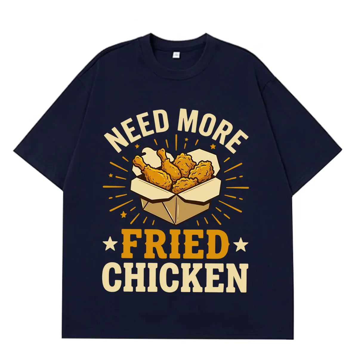 Funny Fried Chicken Need More Crispy Chicken Graphics T-shirt Men Women Loose and Casual T-shirt Summer Hip-hop Cotton T-shirts