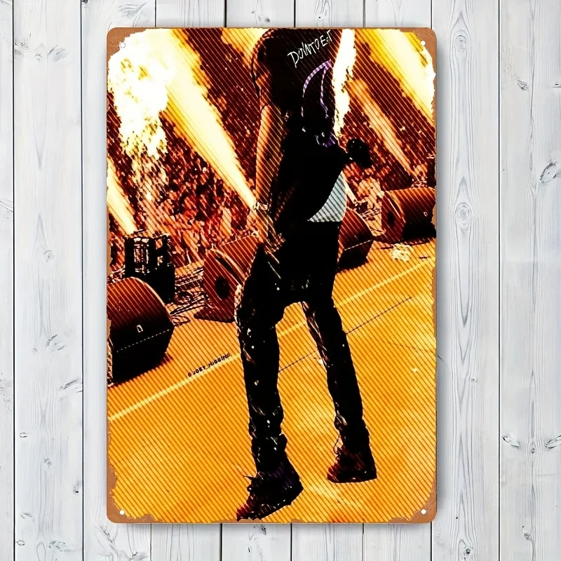 Retro Metal Tinplate Wall Art - Chicago Football Player in Purple & Black Pose,  Iron Sign for Home, Bar, Cafe, or Garage Decor