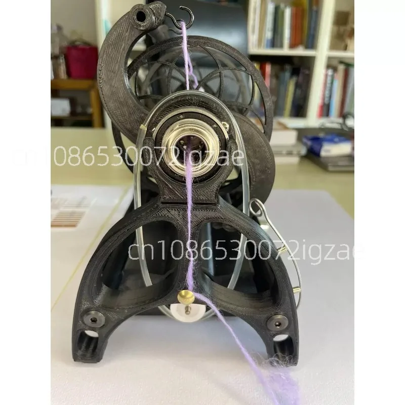 12V Adjustable Speed Display Mini Electric Spinning Wheel, Wool Fiber Cotton Yarn Twist