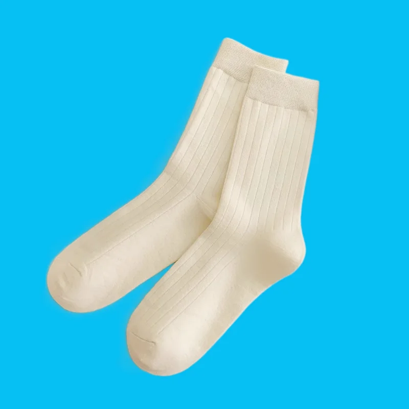 Calcetines desodorantes de tubo medio para hombre, medias de algodón absorbentes del sudor, rayas verticales, Color sólido, primavera y otoño, 5/10 pares