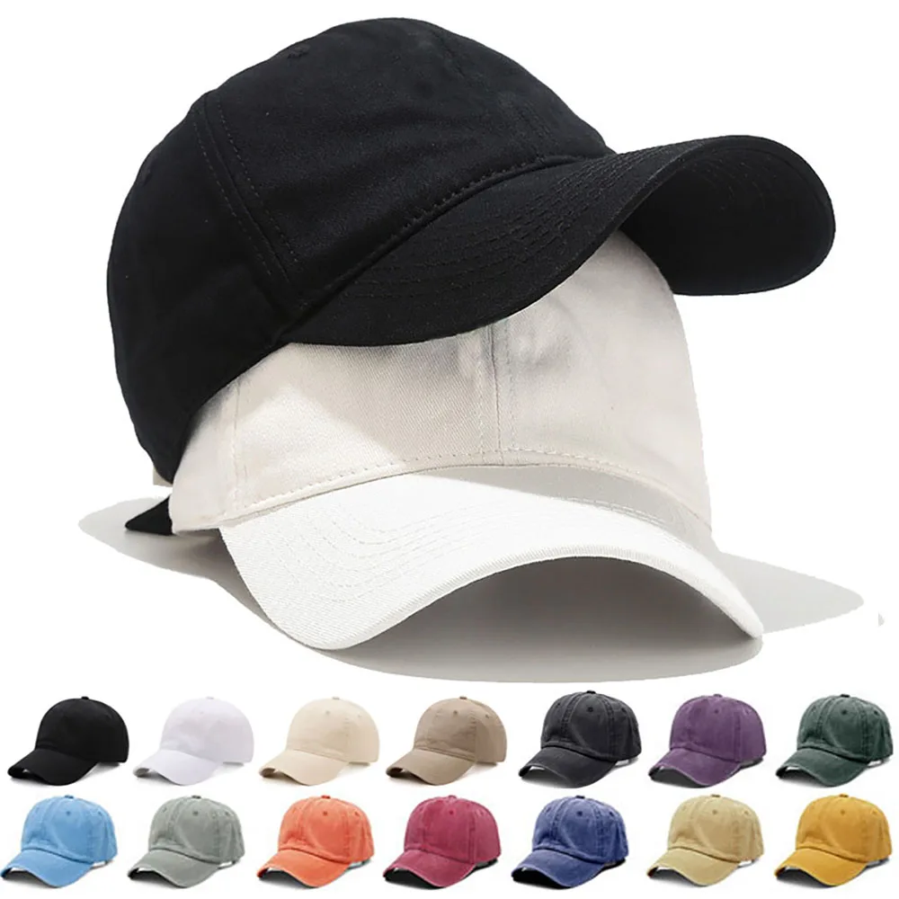 

Plain Solid Color Baseball Cap For Men Women Washed Soft Cotton Hat Outdoor Sports Golf Caps