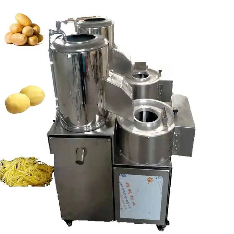 industrial high quality carrot sweet potato peel machine potato washing peeling cutting slicing making machine