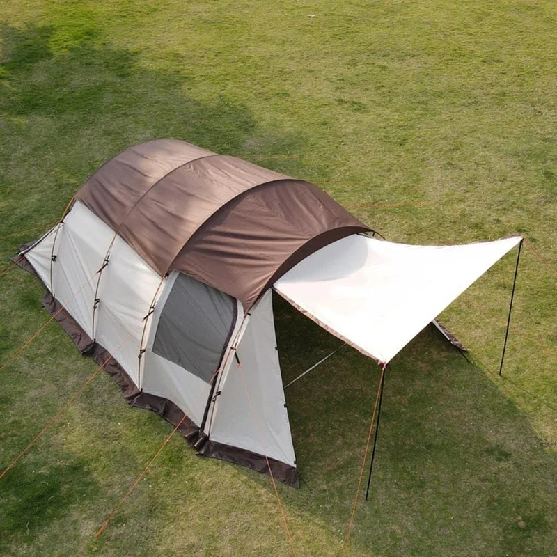 

Outdoor four-pole tunnel tent camping equipment thickened rainproof and cold-proof big tent