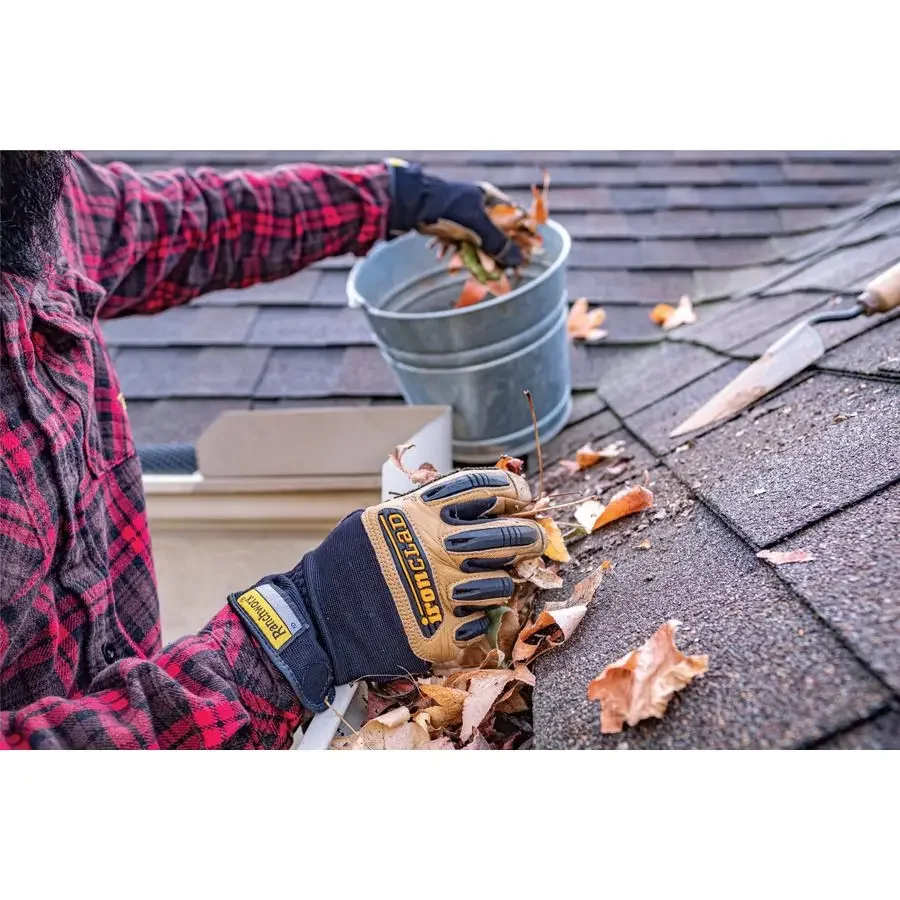 قفازات عمل Ranchworx RWG2، قفاز عمل جلدي ممتاز، مناسب للأداء، متين، قابل للغسل في الغسالة، زوج واحد، RWG203M، بني أسود