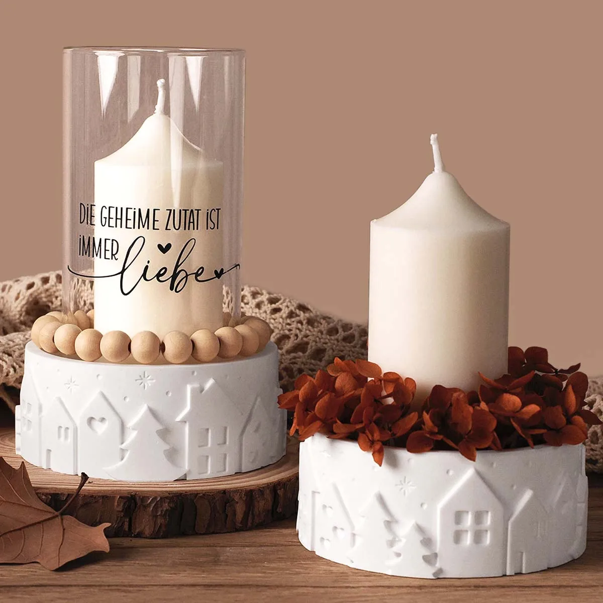 Runde Relief Haus Baum Kerze Tasse Silikon Form DIY Lagerung Box Aromatherapie Gips Formen Beton Harz Handwerk Form Wohnkultur