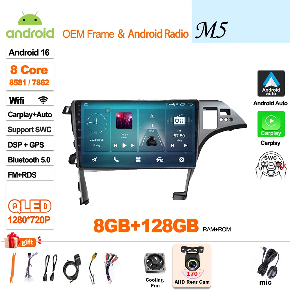 Android 16 Voor Toyota Prius 3 XW30 2009 - 2015 Stereo Head Unit Multimedia Video Player GPS Navigatie Bluetooth 8 Core Wifi 5G