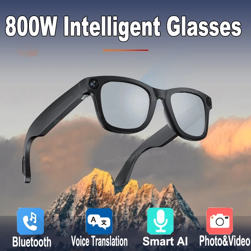 

800 Вт пиксельные интеллектуальные очки G300 AI HD съемка видеозапись голосовые очки для перевода вызовов фотохромные линзы 2025