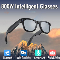 800W Pixel Intelligent Glasses G300 AI HD Shooting Video Recording Voice Call Translation Glasses Photochromic Lens 2025