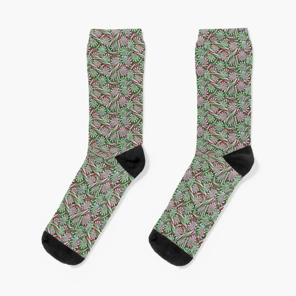 

Peppermint Mess - Christmas Candy Art Socks Climbing Sports Stockings compression winter gifts Socks For Man Women's