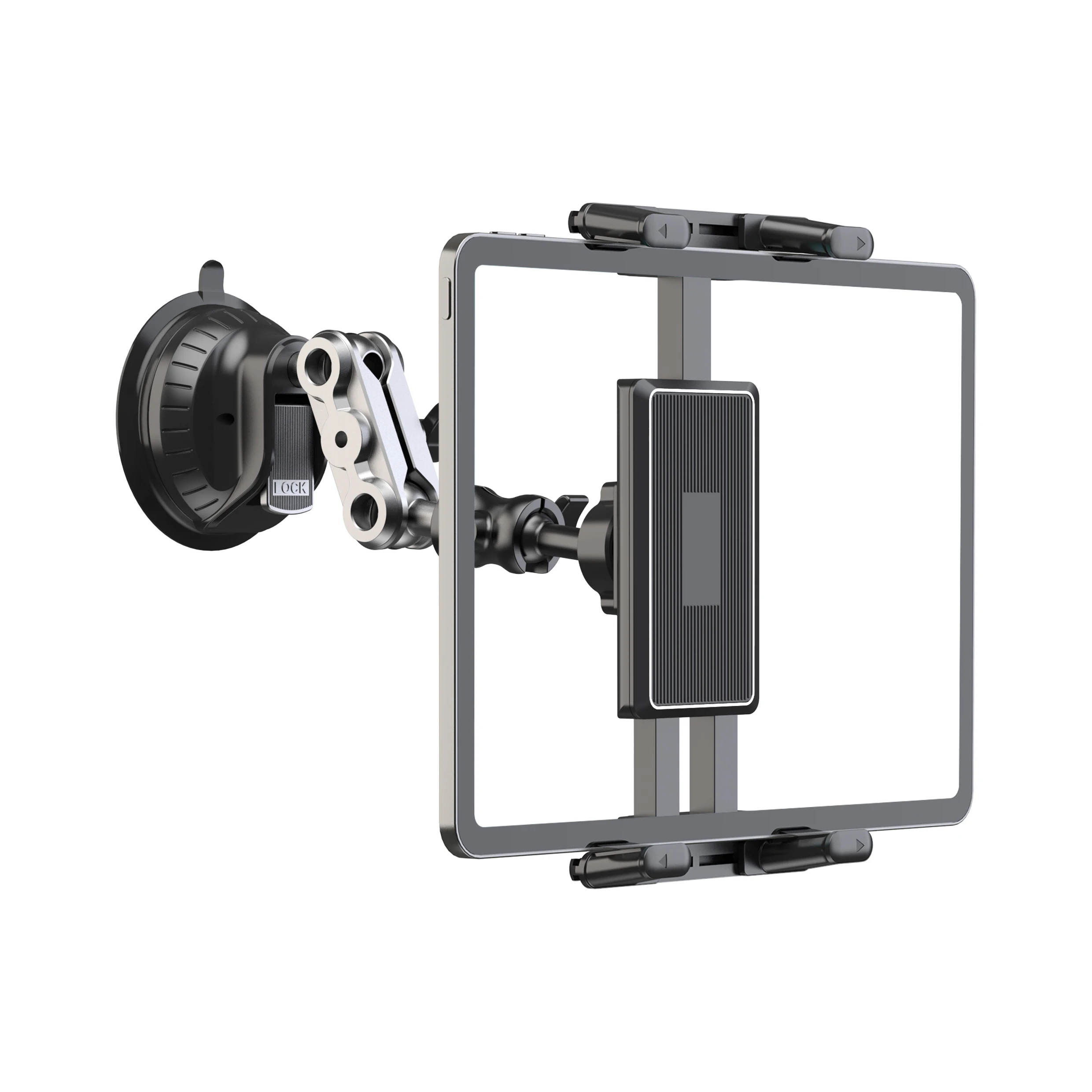 Universelle Autohalterung aus Aluminiumlegierung, verstellbarer Magic Arm für Videoaufnahmen und Vlog-Filmen, für 4"-15" Smartphones und Tablets – Detail 15