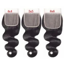 4x4 5x5 Body Wave Closure 6x6 Human Hair Lace Frontal Closure For Women Hair Extensions Swiss Lace  Brazilian Human Hair