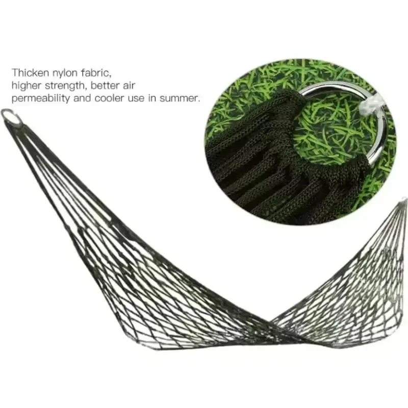 Garten Outdoor Verdickte Nylon Seil Hängematte Indoor Mesh Hängematte Tragbare Einfache Hängematte Schaukel Stuhl – Detail 2