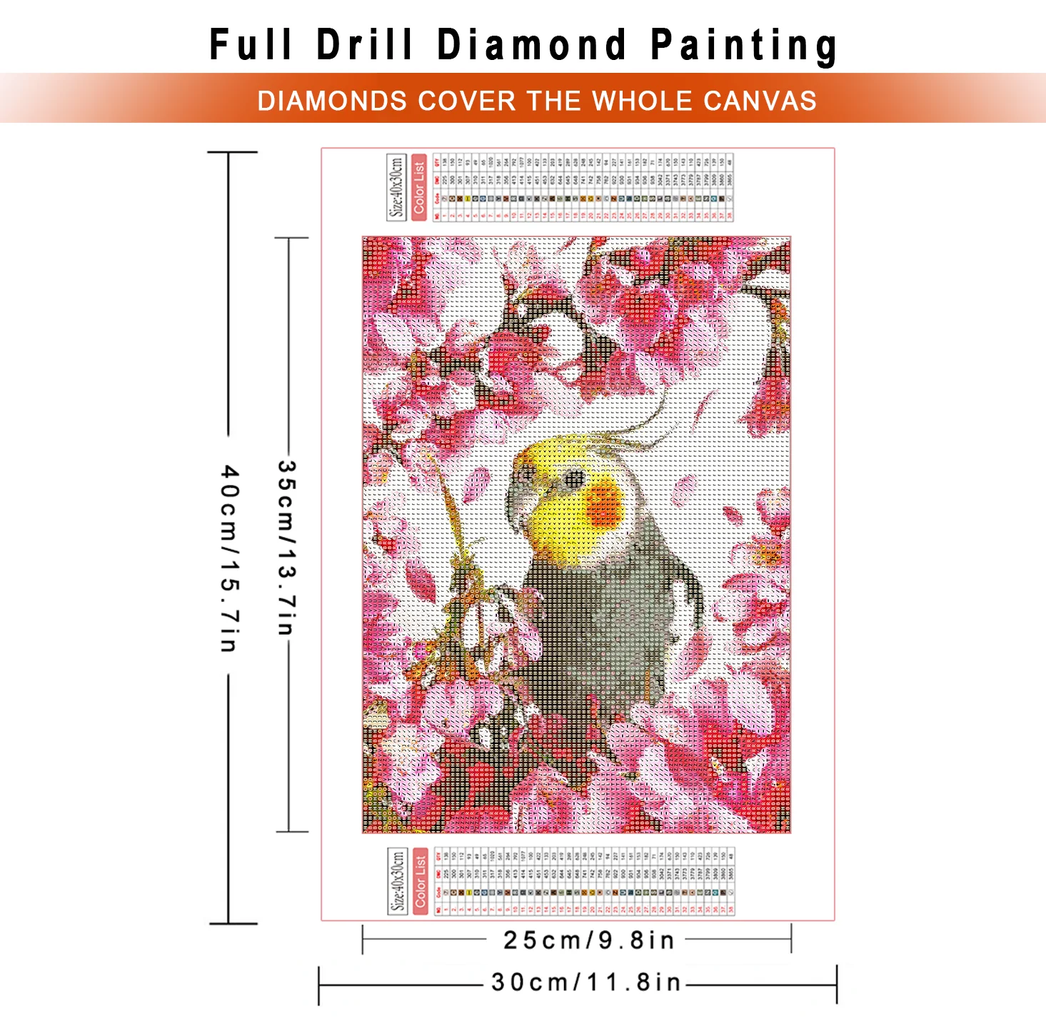 AZQSD Diamond Painting Parrot Animal Cross Stitch Needlework Full Drill Embroidery Sale Birds Mosaic Home Decor Gift 30x40cm