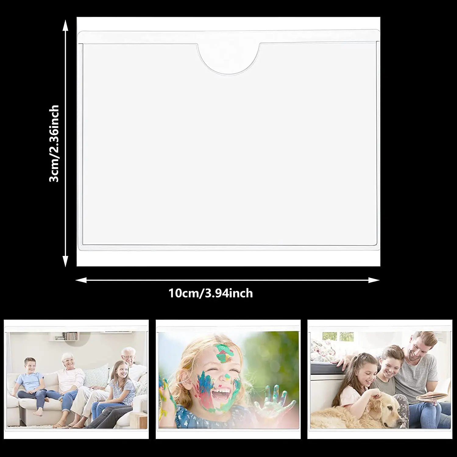 36Pcs Self-Adhesive Label Card Holder Index Pockets Holder 6X8.5cm Clear Plastic Card Holder Adhesive Label Holder HOT