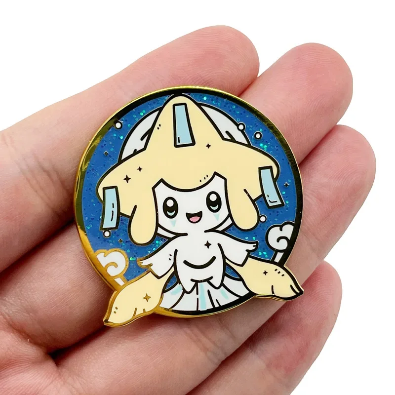 Pokemon Divine Beast Brooch Mewtwo Arceus Jirachi Golden Metal Pin Enamel Pin Creative Fashion High-quality Anime Cartoon Gift