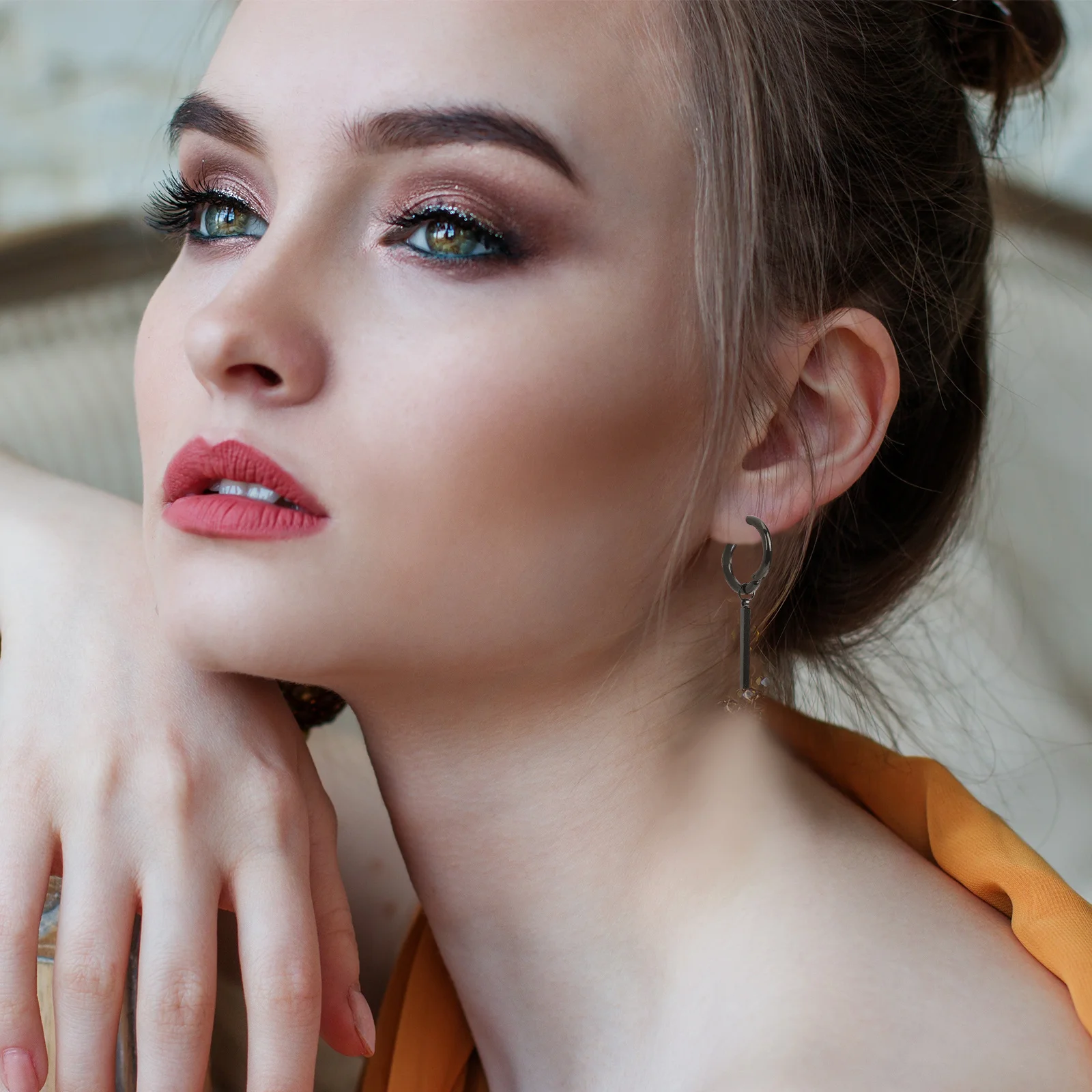 11 قطعة أقراط متدلية تصميم متقاطع أنيق مجوهرات من صلب لا يصدأ لصيد العين إكسسوارات الزي الرسمي الحديث غير الرسمي #2