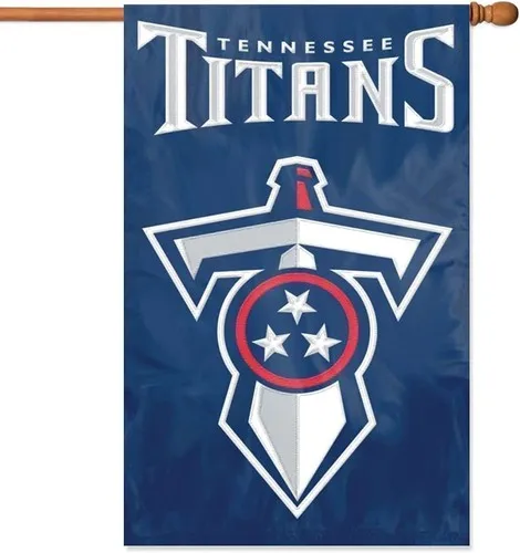 Tennessee Titans Double Sided Banner Flag Embroidered Applique 44x28 Inch ffm