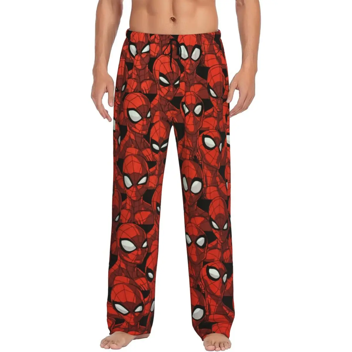 

Custom Animated Anime Spider Man Pajama Pants Sleepwear for Men Elastic Waistband Spider Sleep Lounge Bottoms with Pockets