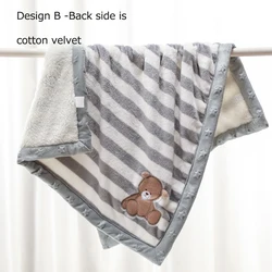 Coperta per bambini del fumetto addensare flanella a doppio strato busta calda Swaddle passeggino morbido avvolgere biancheria da letto per bambini appena nati coperta Bebe