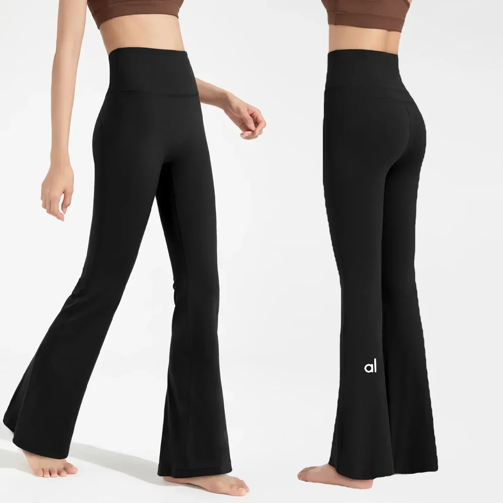 

AL Sports Micro Flared Fitness Gym Pants Yoga Appear Thin High Waisted Hip Lifting Seamless Wide Leg Pants Flared Women's Pants