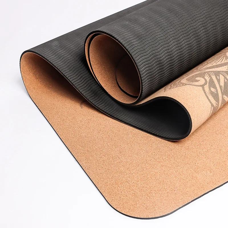 Cork Yoga Mat Thick Non-SlipTPEGymnastic Mat Thin Green Matyoga matYoga Mat Pad Wholesale