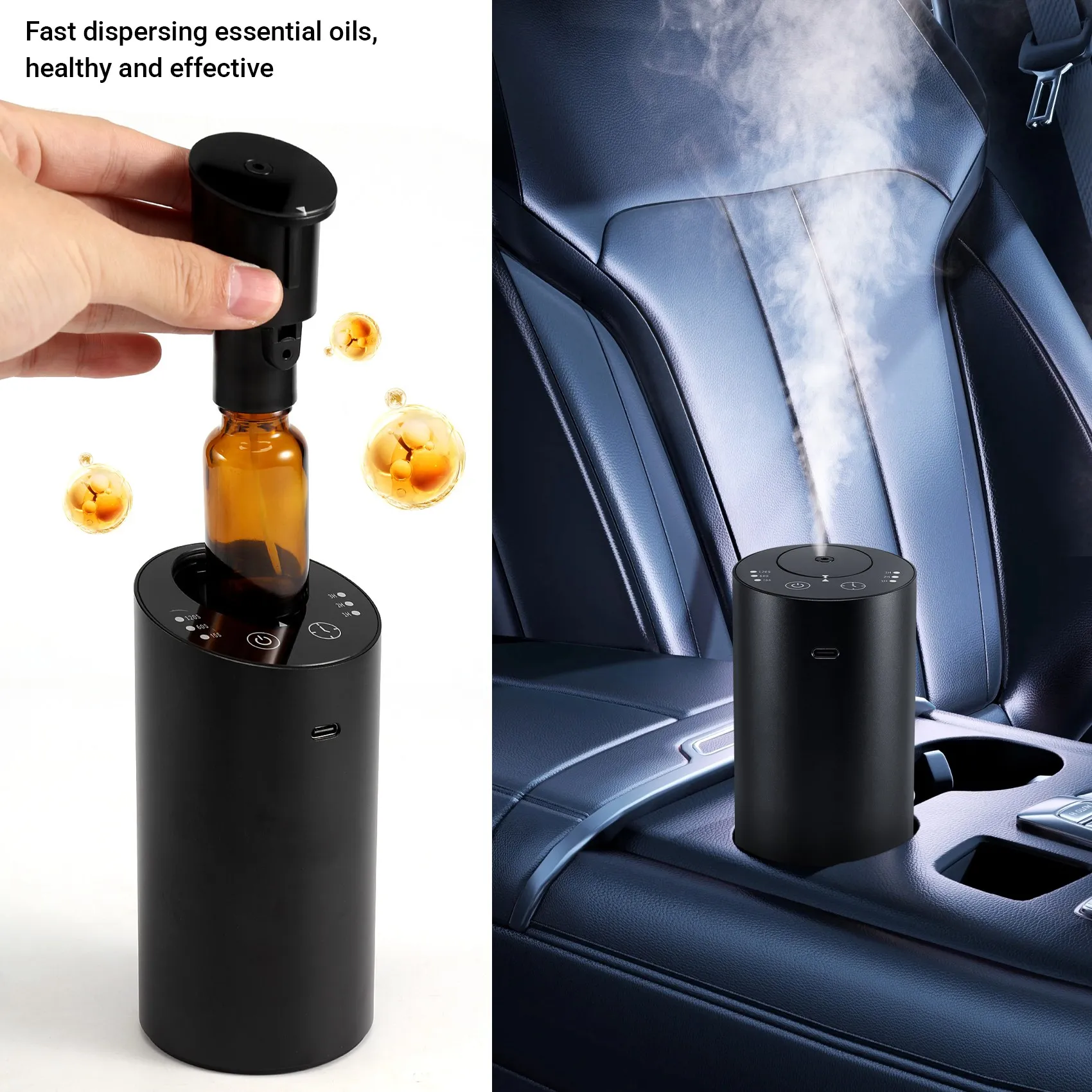 Essential Oil Diffuser Car Air Freshener Aroma Waterless USB Auto Aromatherapy Nebulizer Rechargeable For Home Yoga