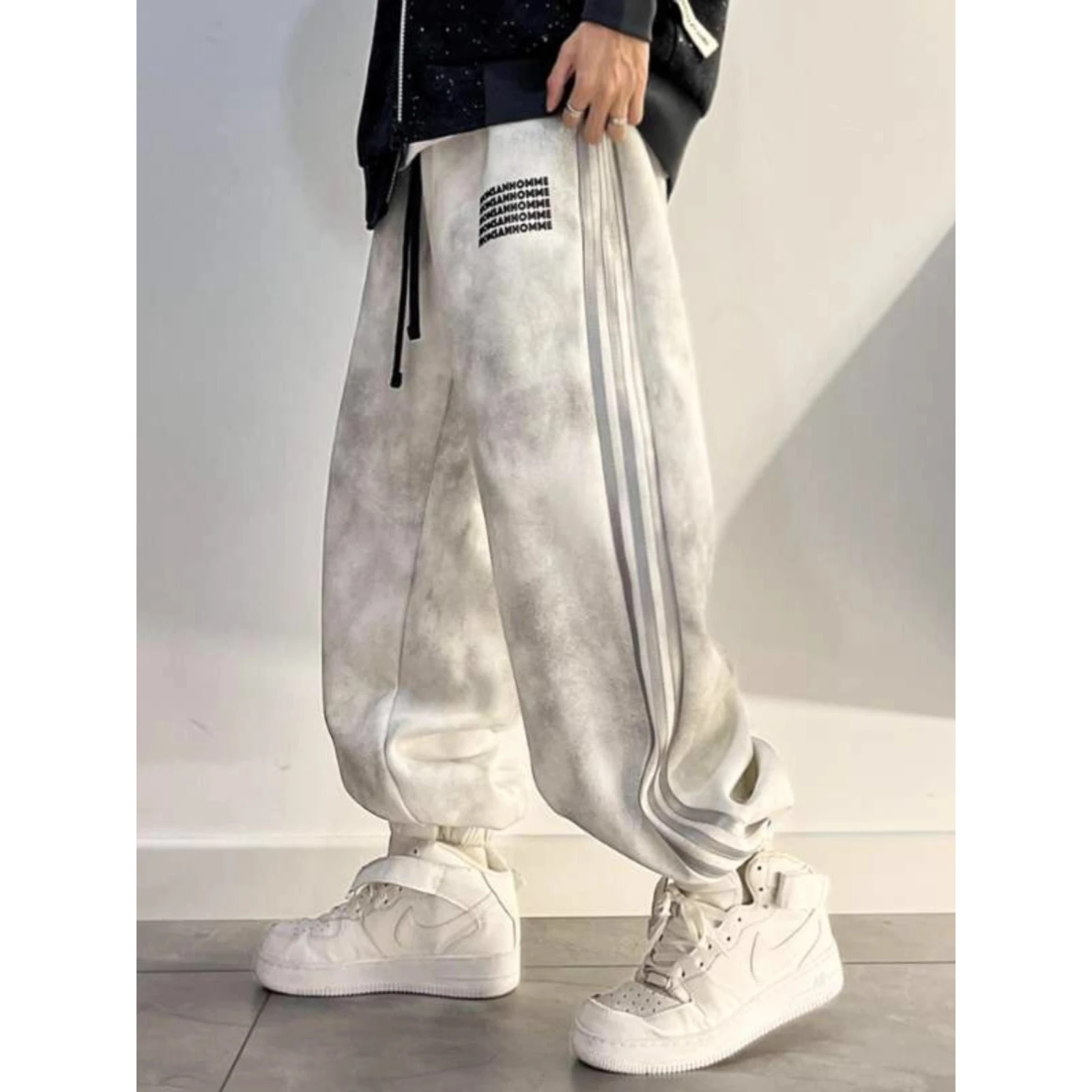 

Extra Large 300 Pou American Sle Heavyweight Tie Dye Sweatpants Loose Casual Pants for Men Autumn Winter Teenagers
