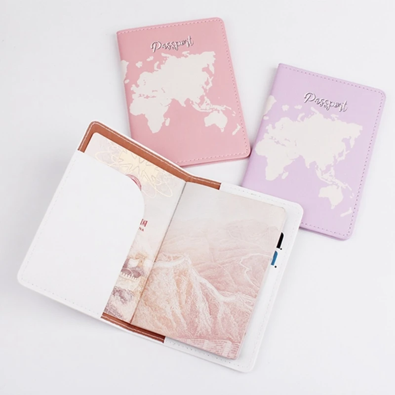 5 Styles Fashion PU Leather Passport Holder Cover Travel Credit Card Protector Wallet Lover Couple Wedding Gift for Women Men