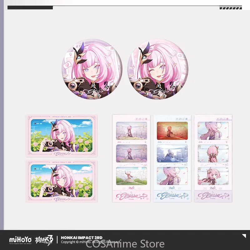 

Официальный товар miHoYo, оригинальные подлинные Sunsyea Honkai Impact 3rd, аниме-игра, серия BMLC, бейджи, карты Elysia, подставка, подарок